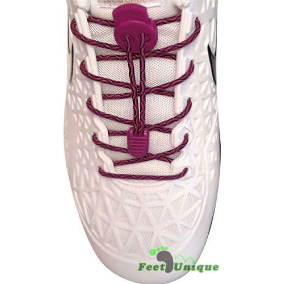 Buy Elastic Lock Black And Hot Pink Shoelaces Here